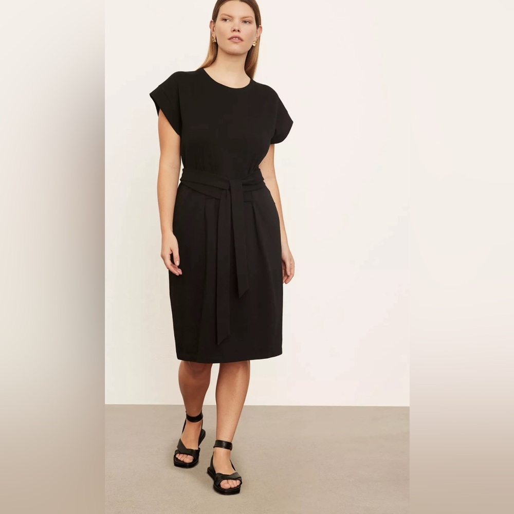 Vince Tie Waist Short Dress Black NWT